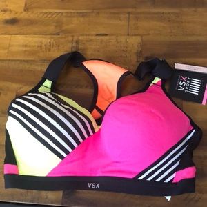 NEVER WORN VS Neon Color-block Sports Bra